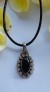 AGNES CREATIONS / PENDENTIF FEMME MODE STYLE RETRO EN ARGENT 925 & ONYX NOIR