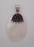 AGNES CREATIONS / JOLI PENDENTIF STYLE RETRO EN NACRE & ARGENT 925 