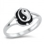 BAGUE EN ARGENT MASSIF MOTIF YIN YANG