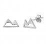 Boucles d'oreilles rétro triangle en Argent Massif