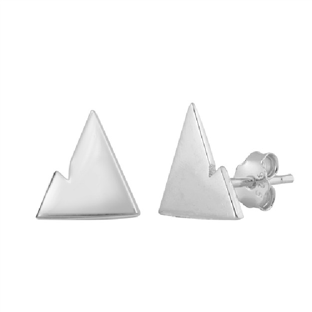 Boucles d'oreilles rétro triangle en Argent Massif