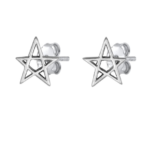 Boucles d'oreilles rétro triangle en Argent Massif