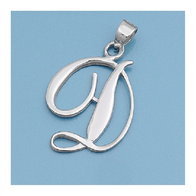 Pendentif initiale Lettre D argent 925