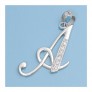 Pendentif initiale Lettre A zirconium & argent 925