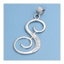 Pendentif initiale Lettre S argent 925 orné Zirconiums