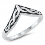 Bague en V motif entrelac Celte Argent 925