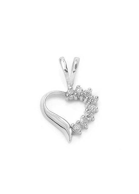 Pendentif Cœur argent 925 orné de zirconiums