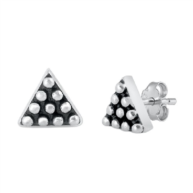 Boucles d'oreilles rétro triangle en Argent 925