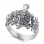 Bague Tortues en Argent Massif