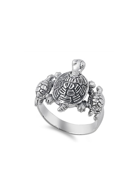 Bague Tortues en Argent Massif