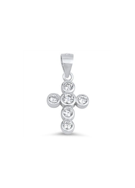 Pendentif Croix en Argent 925 orné de zirconiums