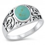 BAGUE ARGENT 925 ciselee avec TURQUOISE