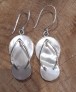 BOUCLES D'OREILLES ORIGINALES Tongs Argent 925 & Nacre naturelle