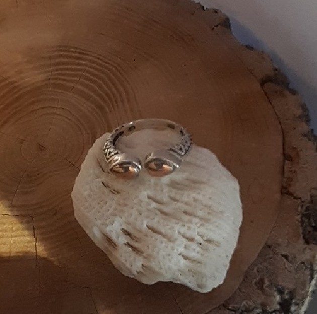 BAGUE ouverte 2 Tons argent & Or rose - TAILLE
