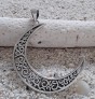 PENDENTIF mixte Croissant de Lune argent 925