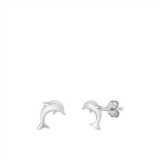 Boucles d'oreilles dauphin en Argent 925