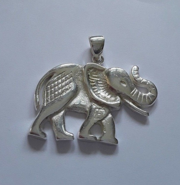 AGNES CREATIONS / BEAU PENDENTIF HOMME FEMME ELEPHANT ARGENT 925 