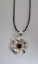 AGNES CREATIONS / Beau Pendentif Femme Fleur Rock & Glam en Argent 925 & onyx