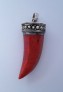 AGNES CREATIONS / PENDENTIF HOMME-FEMME CORNE GRIFFE EN ARGENT MASSIF & CORAIL